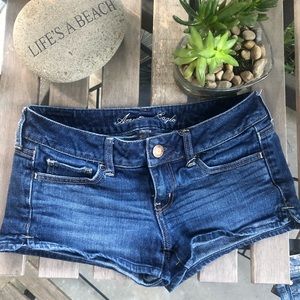 American Eagle Low rise dark denim shorts